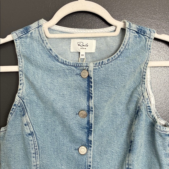 NWT Rails Denim Portola Vest blue eyed girl wash Sz XS - Picture 7 of 10